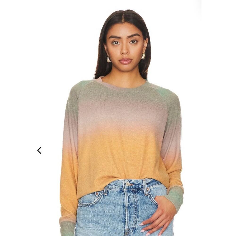 LNA Brushed Raglan Pullover Sunset Soft Knit Women's Size Medium